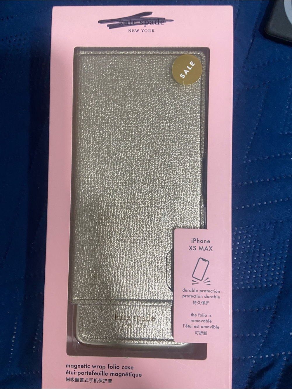 kate spade Metallic Gold Folio Case for iPhone XS Max